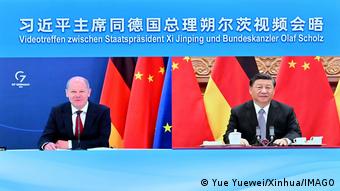Videotelefonat | Olaf Scholz und Xi Jinping