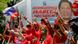 Supporters of presidential candidate Ferdinand Marcos Jr. celebrate as partial results of the 2022 national elections show him with a wide lead over rivals Supporters of presidential candidate Ferdinand Marcos Jr. celebrate as partial results of the 2022 national elections show him with a wide lead over rivals