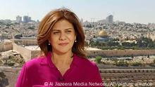 In this undated photo provided by Al Jazeera Media Network, Shireen Abu Akleh, a journalist for Al Jazeera network, stands in an area where the Dome of the Rock shrine at Al-Aqsa Mosque in the Old City of Jerusalem is seen at right in the background. Abu Akleh, a well-known Palestinian female reporter for the broadcaster's Arabic language channel, was shot and killed while covering an Israeli raid in the occupied West Bank town of Jenin early Wednesday, May 11, 2022. (Al Jazeera Media Network via AP)