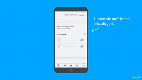 Tippen Sie auf das Plus bei Inhalt hinzufügen
