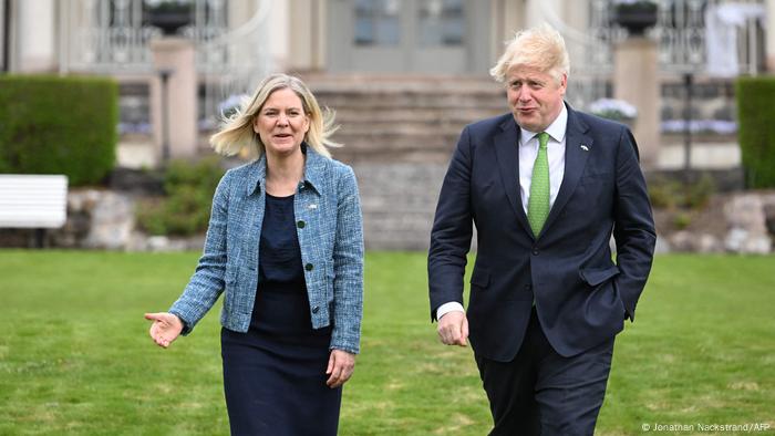 Magdalena Andersson and Boris Johnson 