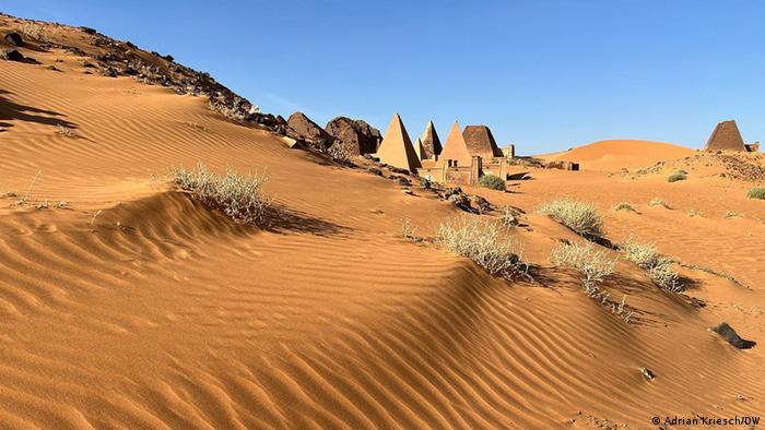 The Nubian pyramids in Sudan in the desert