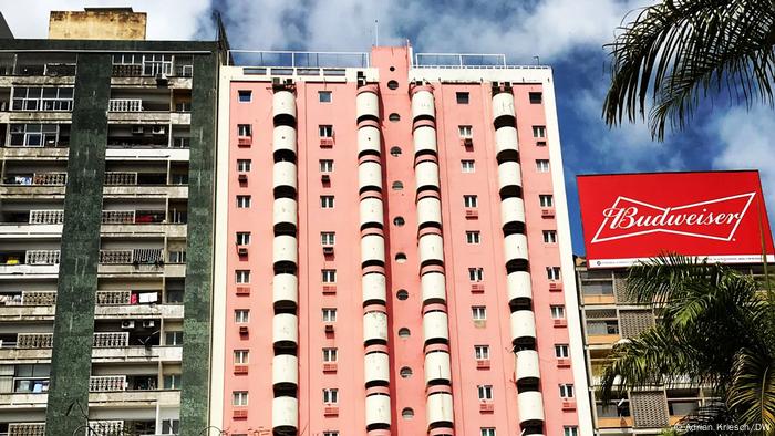 A colorful building in Maputo, Mozambique