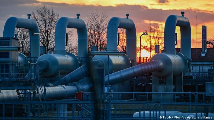 Verdichterstation für russisches Erdgas Deutschland im Abendlich