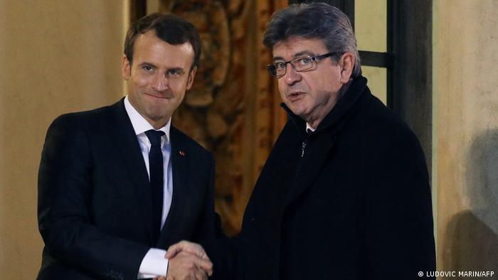 Frankreich Macron und Melenchon 