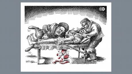 Karikatur Mana Neyestani | Iran Operation für iranische Wirtschaft