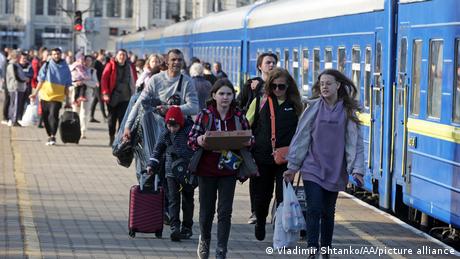 Ukrainian refugees fleeing the city of Odesa