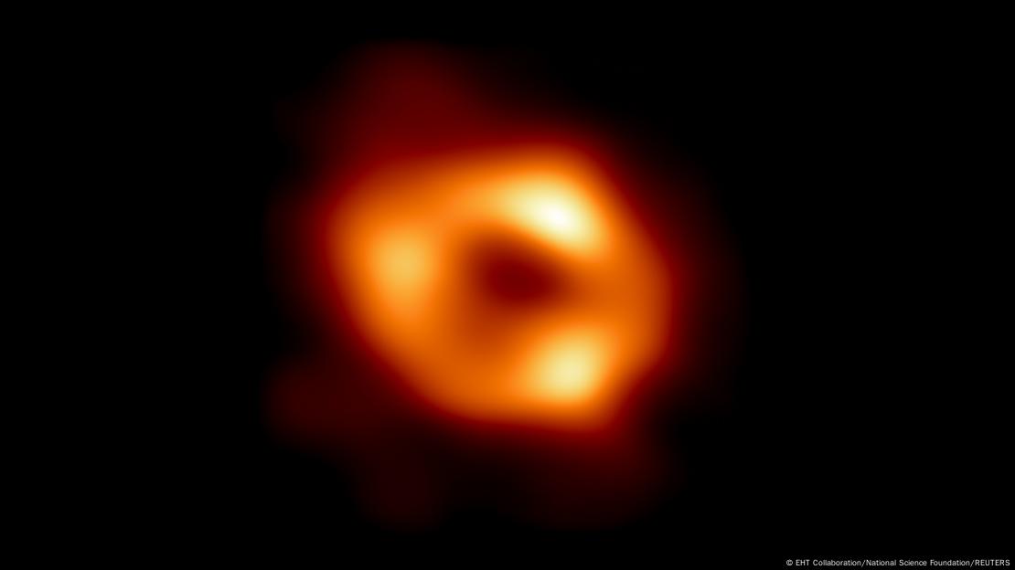 This is the first image of Sagittarius A*, a supermassive black hole at the center of our galaxy