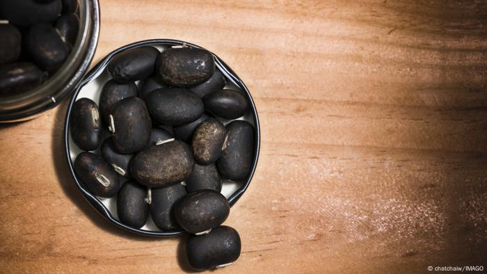 Velvet beans on a table