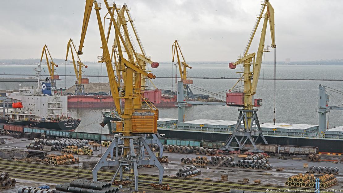 Imagem aérea do porto de Odessa