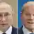 A file photo of Vladimir Putin (left) combined with one of Olaf Scholz