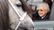 WINDSOR, ENGLAND - MAY 13: Queen Elizabeth II watches the horses from her Range Rover at The Royal Windsor Horse Show at Home Park on May 13, 2022 in Windsor, England. The Royal Windsor Horse Show, which is said to be the Queen’s favourite annual event, takes place as Her Majesty celebrates 70 years of service. The 4-day event will include the “Gallop Through History” performance, which forms part of the official Platinum Jubilee celebrations. (Photo by Chris Jackson/Getty Images)
