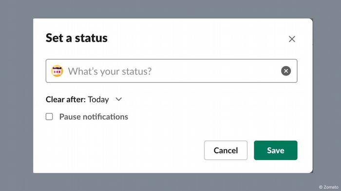 Screenshot of menstrual leave status at the company Zomato