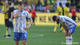 Hertha Berlin players disappointed Hertha Berlin players disappointed