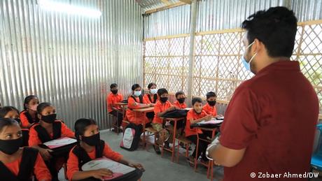 Children in Dhaka, Bangladesh, attend a free school