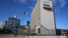 epa05429534 A picture available on 17 July 2016 shows the USA embassy facilities in Havana, Cuba, 15 July 2016. The US and Cuba mark the first anniversary of restoring diplomatic relations on 20 July. In spite of the improvements in their relationship, the Island keeps sunken in an economic crisis. EPA/ALEJANDRO ERNESTO ++