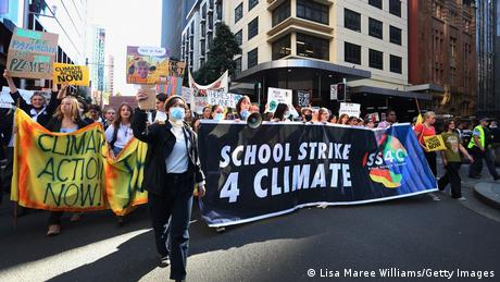 Climate activists march through the CBD during the 'School Strike 4 Climate' on May 06, 2022