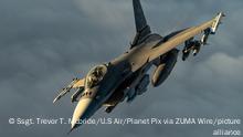 Iraq: A U.S. Air Force F-16 Fighting Falcon fighter aircraft breaks away after aerial refueling from a KC-135 Stratotanker during a patrol as part of Operation Inherent Resolve December 22, 2020 over Iraq. (Credit Image: Â© Ssgt. Trevor T. Mcbride/U.S Air/Planet Pix via ZUMA Wire