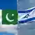Bildkombo Flaggen Pakistan und Israel