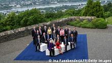 G7 Finance ministers and central bankers from the Group of Seven industrialised nations (G7) pose for a group photo on May 19, 2022 at the Petersberg in Koenigswinter near Bonn, western Germany. - G7 allies are hoping to sign off on a financial support package for Ukraine with the Russian invasion putting Kyiv's finances under severe pressure. (Photo by INA FASSBENDER / AFP) (Photo by INA FASSBENDER/AFP via Getty Images)