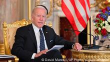 U.S. President Joe Biden meets Japan's Prime Minister Fumio Kishida at Akasaka Palace State Guest House in Tokyo Monday, May 23, 2022. (David Mareuil/Pool Photo via AP)