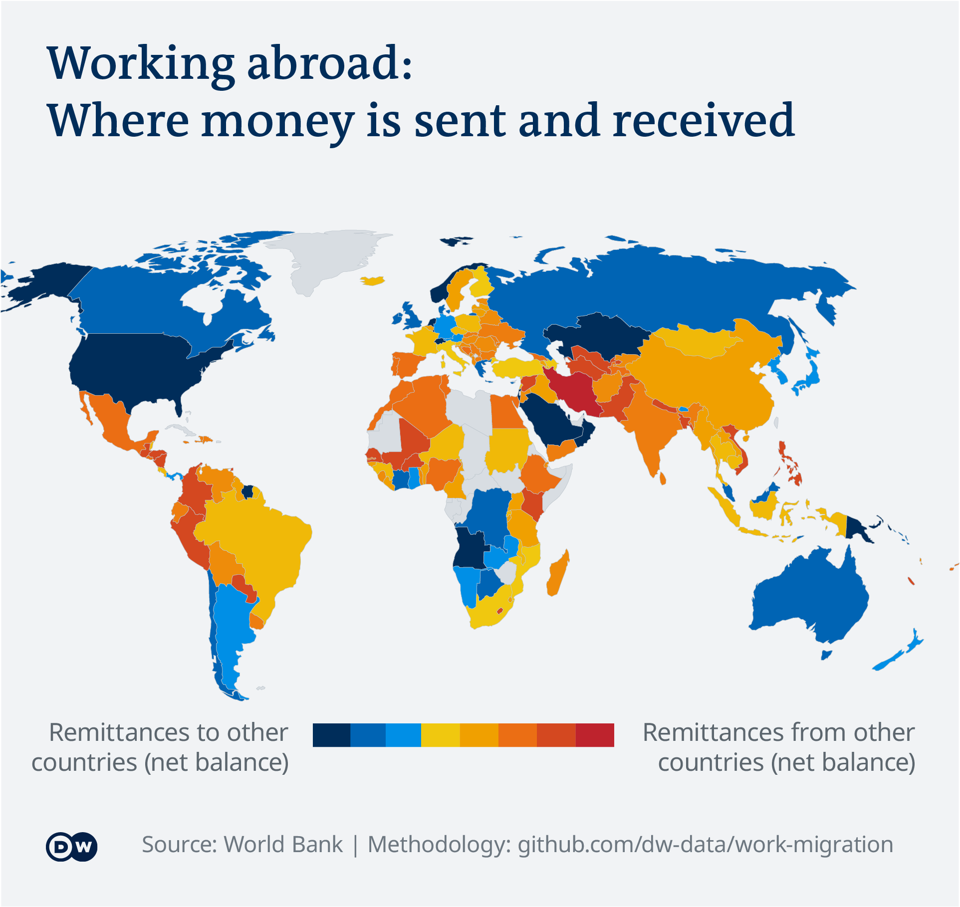 Visualización de datos flujos globales de migración laboral