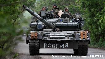 Российский танк в Донецкой области