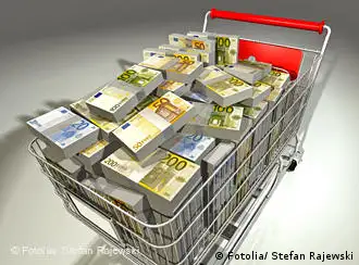 Symbolbild Einkaufswagen Konsum Euro Geld Aufschwung Wirtschaft