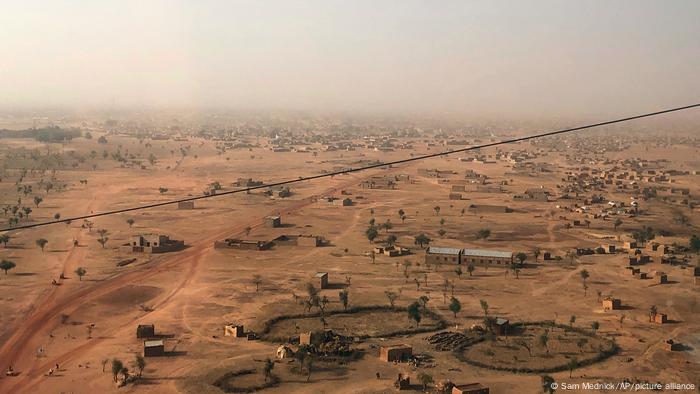 Aerial view of Djibo town, the epicenter of Burkina Faso's conflict.