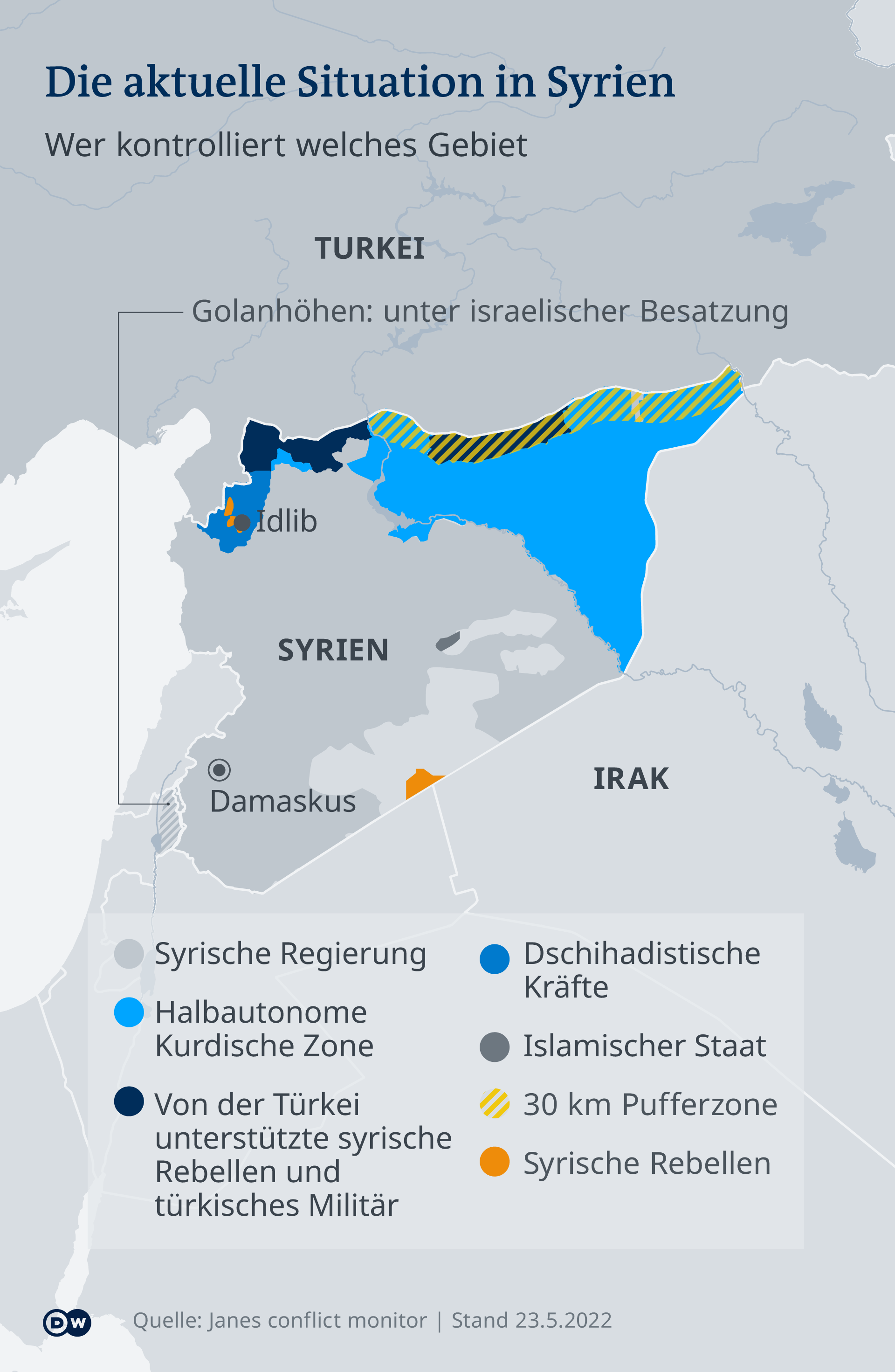 Infografik Karte Pufferzone Nord-Syrien DE