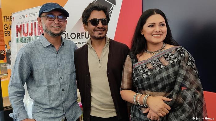 Actor Nawazuddin Siddiqui with colleagues at Cannes 2022