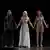 digitale Figuren der vier ABBA-Mitglieder stehen nebeneinander Hand in Hand auf der Bühne.