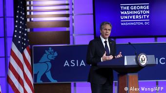 Außenminister Antony Blinken spricht im Jack Morton Auditorium der George Washington University über China