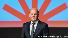 German Chancellor Olaf Scholz speaks at a panel discussion at the 102nd German Katholikentag in Stuttgart, Germany, May 27, 2022. REUTERS/Andreas Gebert