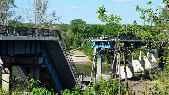 The bridge over the Seversky Donets River was destroyed.