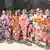 Pengungsi Ukraina mengenakan kimono saat mereka ambil bagian dalam program pelatihan budaya Jepang di Kota Fukuoka