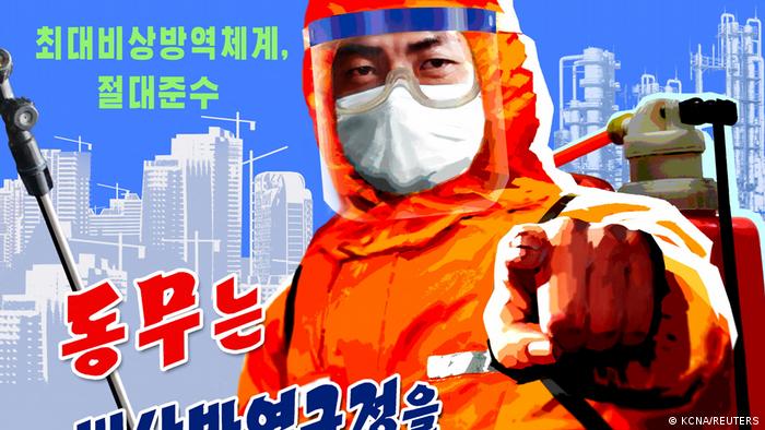Агитационный плакат по борьбе с лихорадкой в КНДР