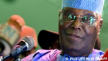 Nigerian former Vice President Atiku Abubakar attends the opposition Peoples Democratic Party's (PDP) primaries in Abuja, on May 28, 2022. - Former Nigerian vice president Atiku Abubakar on May 28, 2022 won the opposition party PDP's primary to choose its candidate for the 2023 presidential election, according to ballot results. (Photo by PIUS UTOMI EKPEI / AFP)