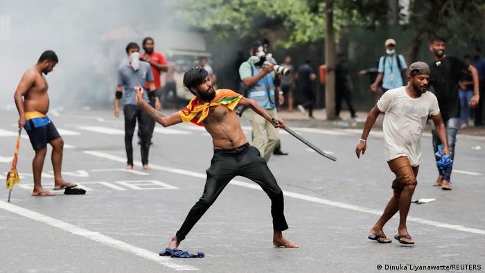 Police use tear gas to disperse Medical University students during a protest demanding President Gotabaya Rajapaksa to step down, near the President's House, amid the country's ongoing economic crisis, in Colombo, Sri Lanka, May 29, 2022.