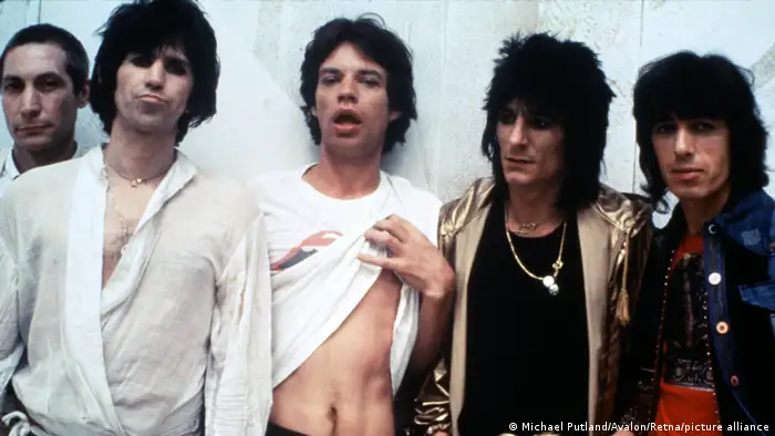The Rolling Stones 1978, von links: Charlie Watts, Keith Richards, Mick Jagger, Ron Wood und Mick Taylor.