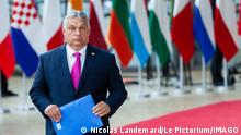 Arrival of Viktor Orban, Prime Minister of Hungary. All 27 countries meet in the Belgian capital for an extraordinary summit. PUBLICATIONxINxGERxSUIxAUTxONLY NicolasxLandemardx/xLexPictorium LePictorium_0263764