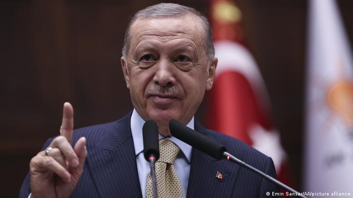 Recep Tayyip Erdogan makes a speech in Ankara, Turkey, on June 1, 2022