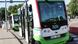 Dos autobuses sin conductor esperan por pasajeros en Tallin. Dos autobuses sin conductor esperan por pasajeros en Tallin.