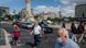 People are seen wearing masks walking near the monument to the Marquis of Pombal in Lisbon, Portugal People are seen wearing masks walking near the monument to the Marquis of Pombal in Lisbon, Portugal
