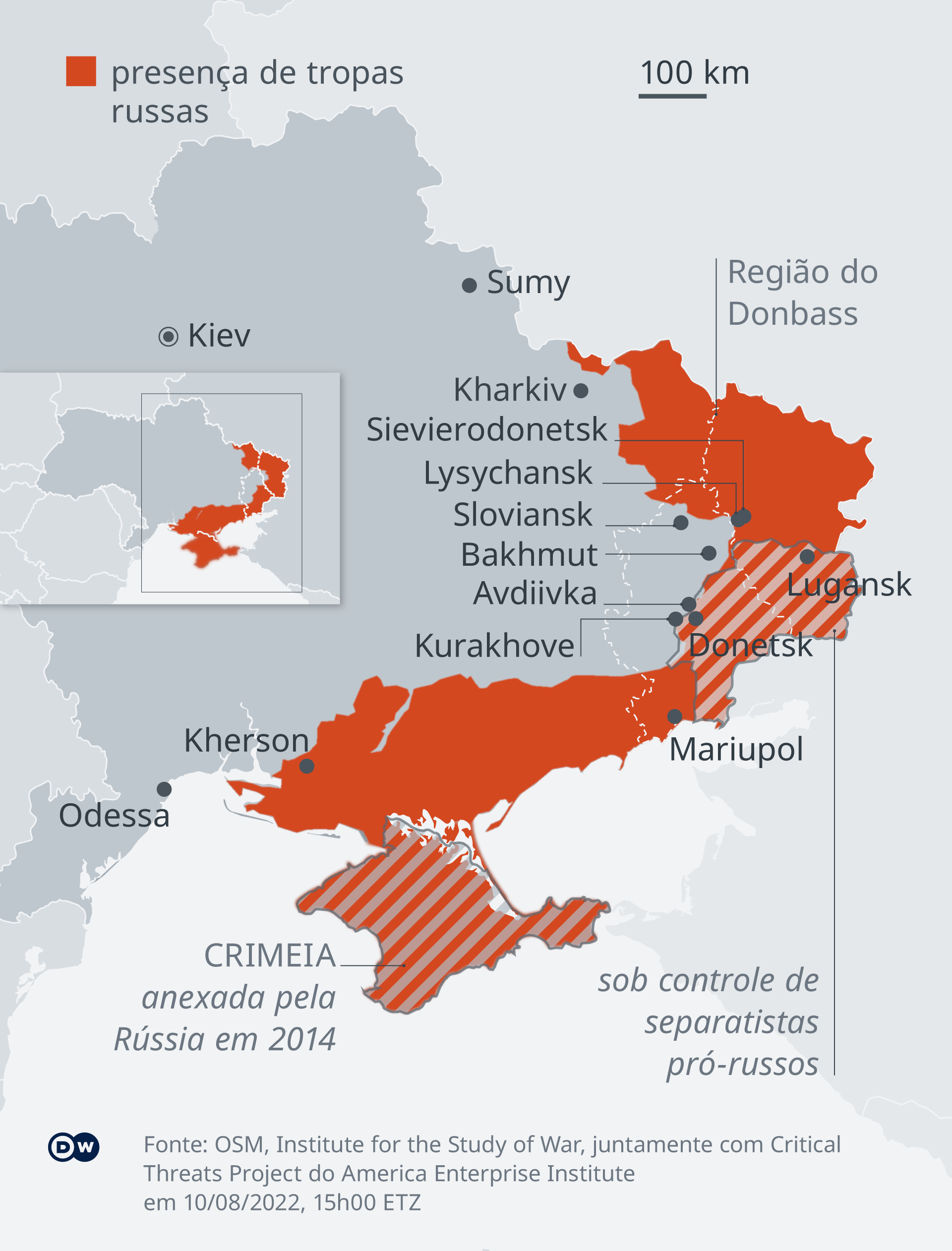 Mapa da Península da Crimeia