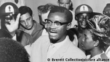 Patrice Lumumba (1925-1961) speaking with supporters in his effort to regain office as Prime Minister on October 15, 1960. He would be assassinated within three months.