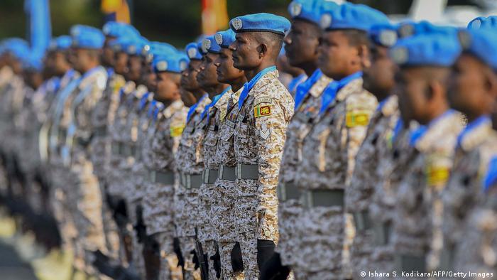 جنود من سريلانكا يشاركون في قوات مهمة حفظ السلام بمالي مينوسما (8/4/2021)