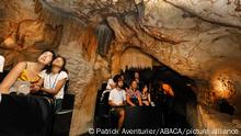 Test and first visit for 1000 people in Cosquer cave in Marseille before the official opening the 4 june.The Cosquer cave is an archeological treasure submerged in the creek of Marseille. This cave discovered in the 1990s by the diver Henri Cosquer includes more than 270 prehistoric works of arts, including unique representations of penguins, seals and Jellyfish.In reasons for the rise of waters of global warming this cave will disappear. The construction of its reply will remain in the future the only testimony of this treasure of humanity.Constructed in the building of the Mediterranean villa in Marseille, the opening to the public is planned the 4 june 2022 .Marseille the 26/05/2022. Photo by Patrick Aventurier/ABACAPRESS.COM