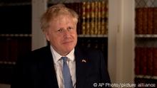 6.6.2022, London, Großbritannien, Prime Minister Boris Johnson, speaks after surviving an attempt by Tory MPs to oust him as party leader following a confidence vote in his leadership, Monday June 6, 2022, in London.