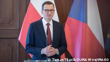 June 3, 2022, Prague, Czech Republic: Prime minister of Poland Mateusz Morawiecki speaks during a joint press conference. A joint meeting of Czech and Polish governments took place today on the 3rd of June in Prague. Members of both governments discuss current situation in Ukraine, common energy security, the upcoming Czech presidency of the Council of the European Union, and other topics. Prague Czech Republic - ZUMAs197 20220603_zaa_s197_045 Copyright: xTomasxTkacikx